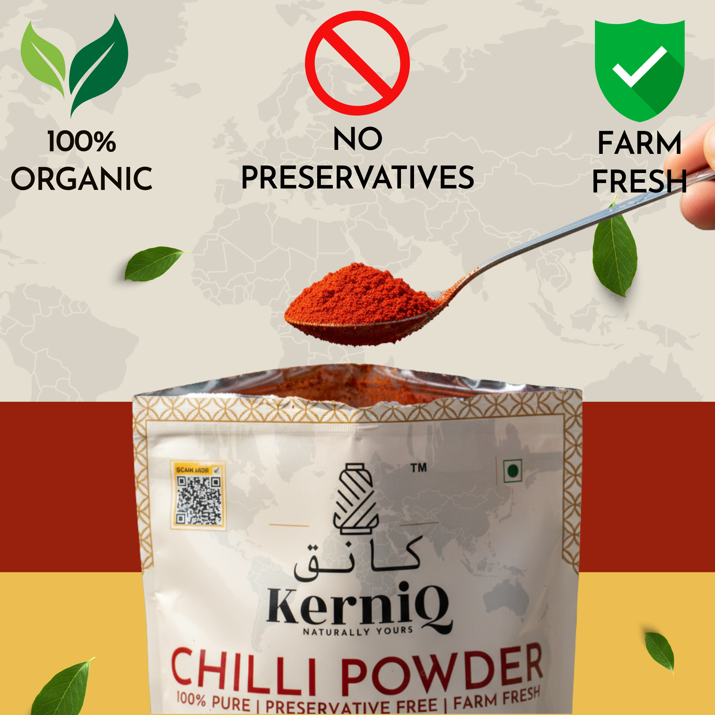 kerniq kashmiri chilli powder 1kg, hand made, lal mirchi powder, with natural oils, 100% pure , highly aromatic chilli