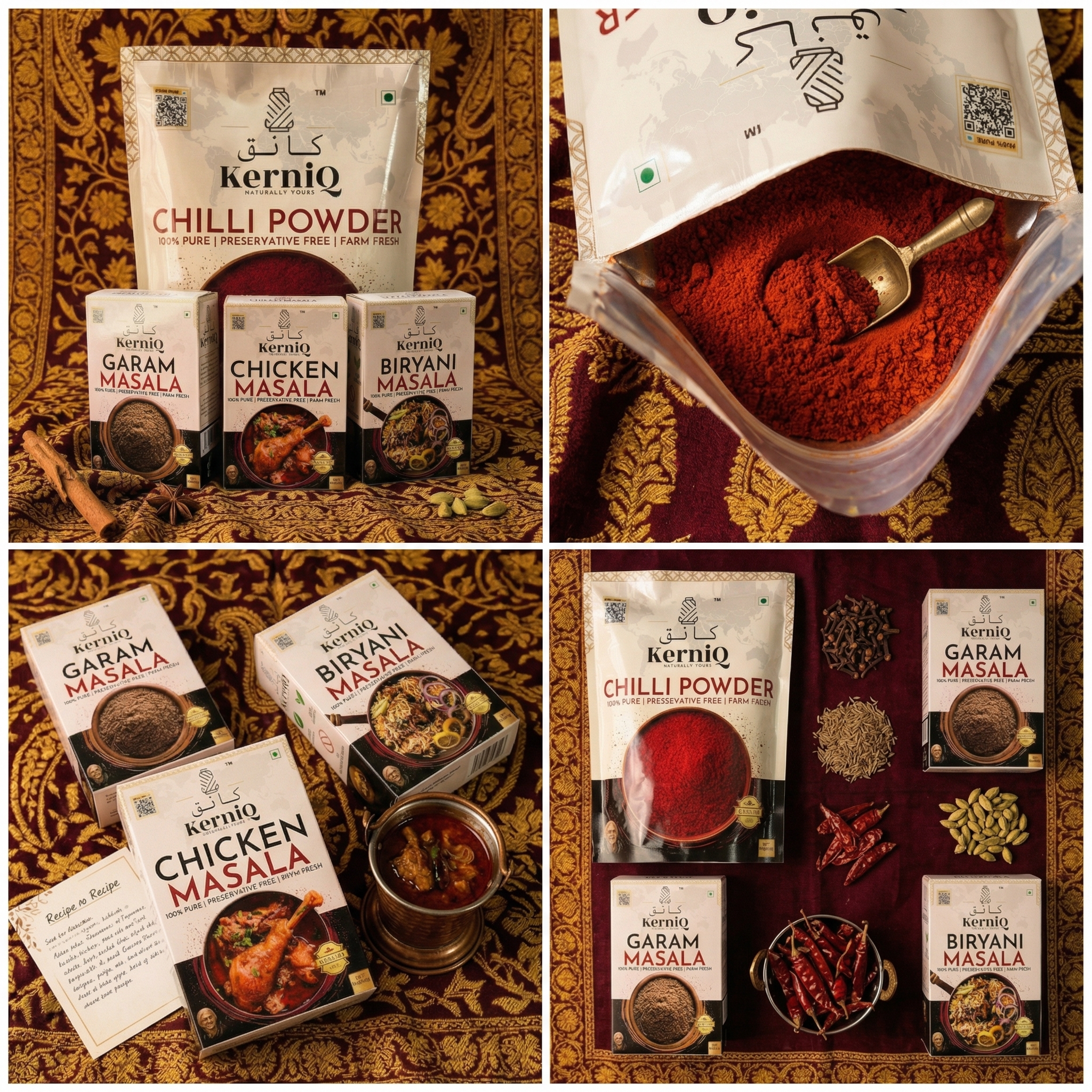 Organic Chef’s Masala Bundle – Authentic Biryani, Chilli Powder (500g) Chicken masala (50g) and Garam Masala (50g) Pack - Image 3